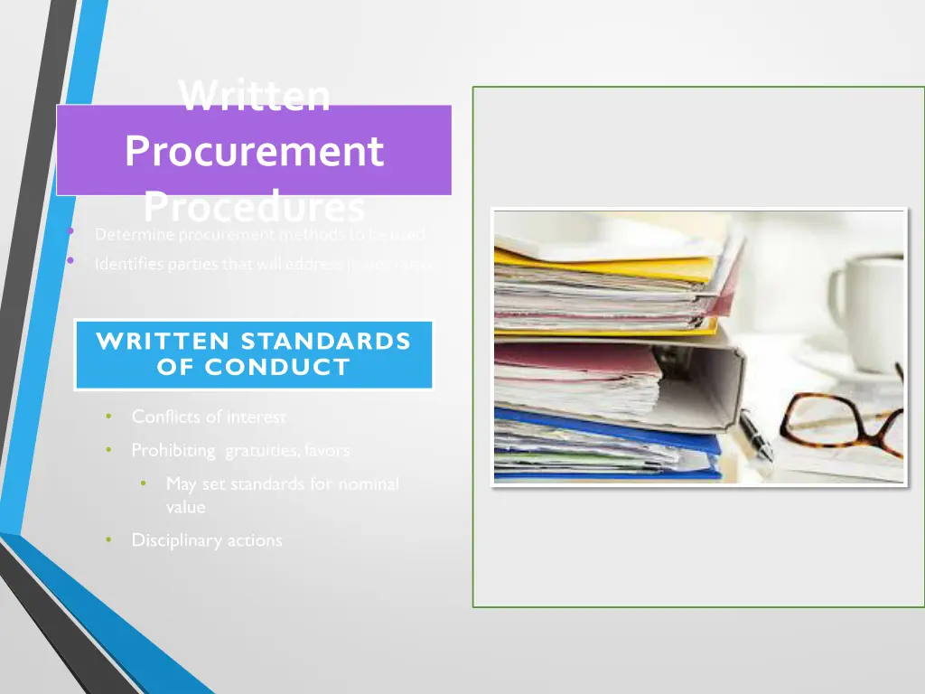 written procurement procedures determine