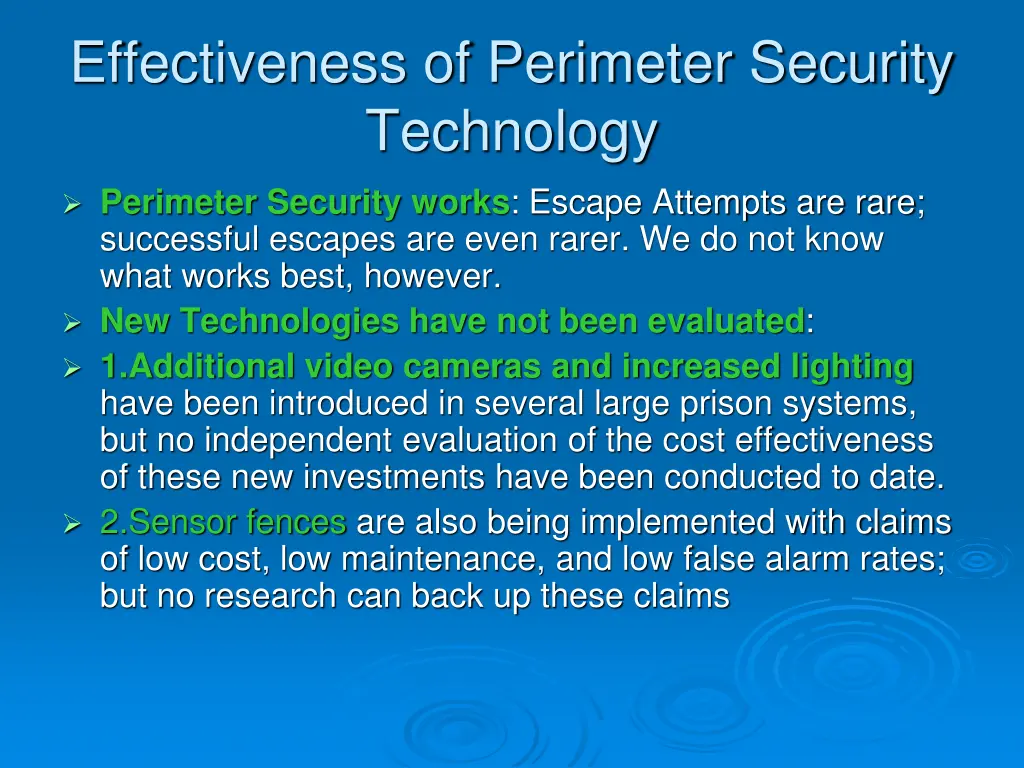 effectiveness of perimeter security technology