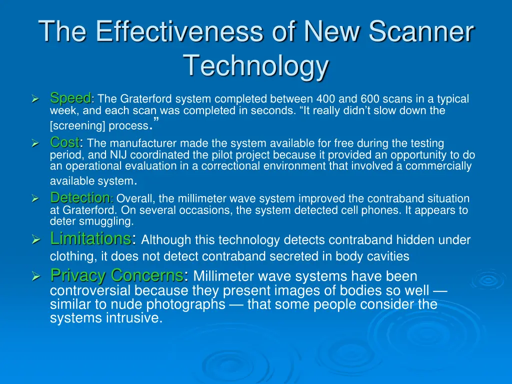 the effectiveness of new scanner technology