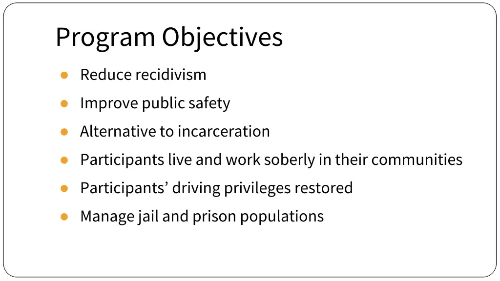 program objectives