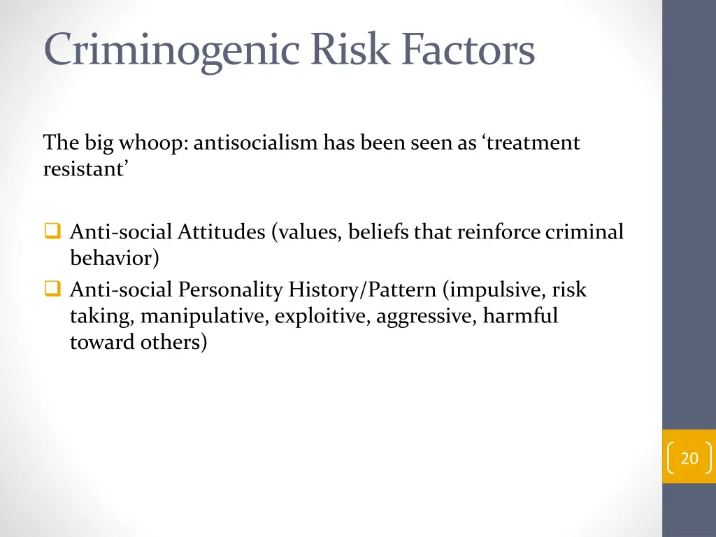 criminogenic risk factors 1