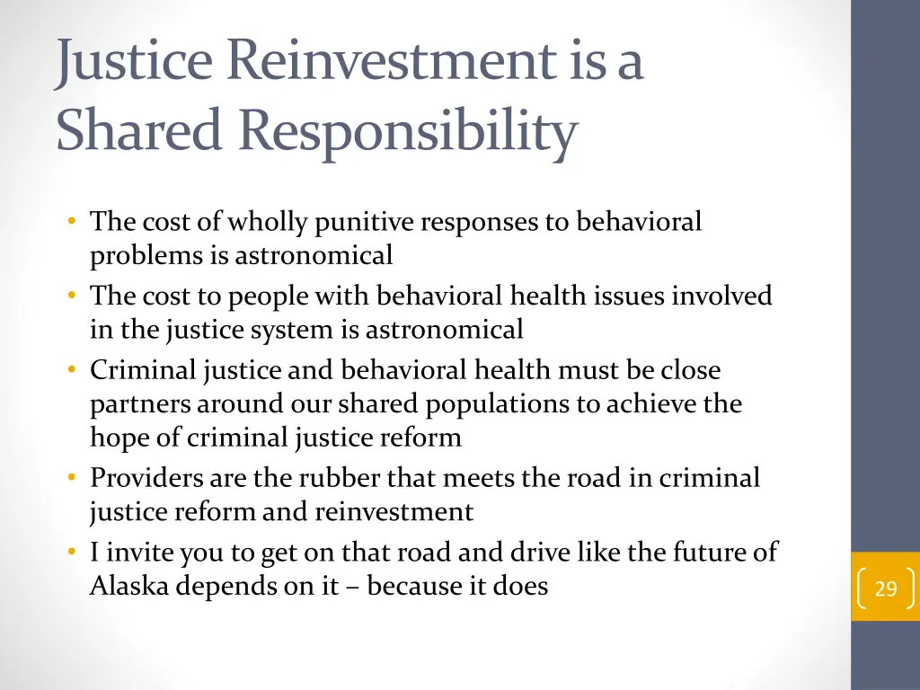 justice reinvestment is a shared responsibility