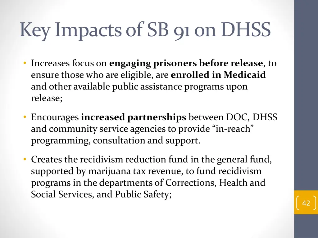 key impacts of sb 91 on dhss 1