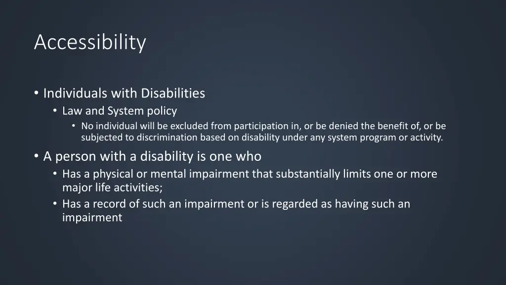 accessibility