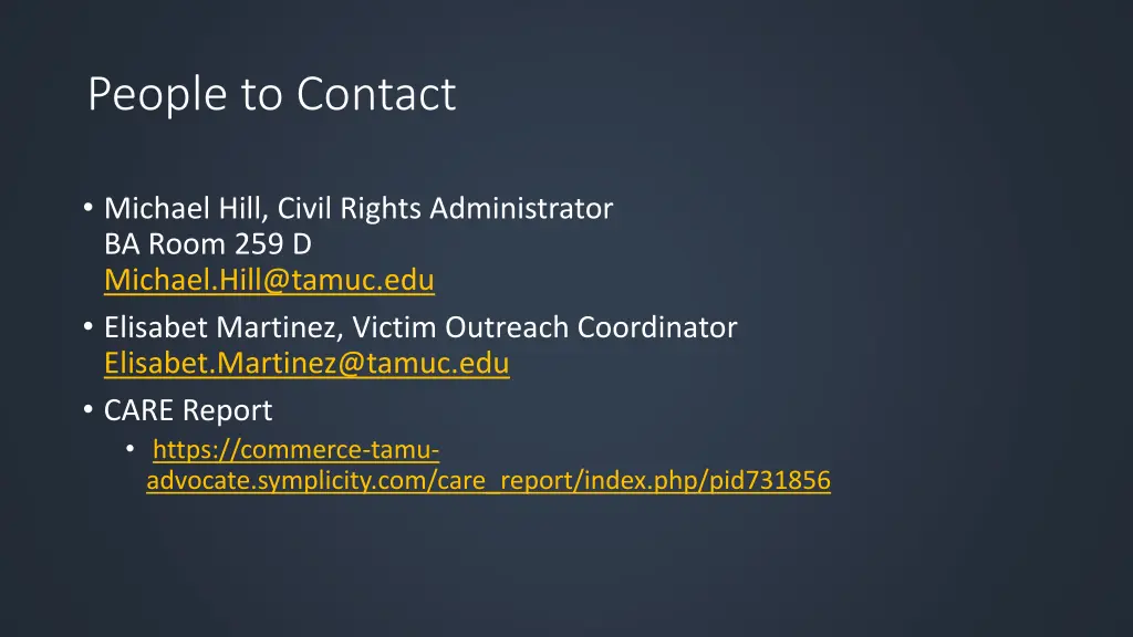 people to contact