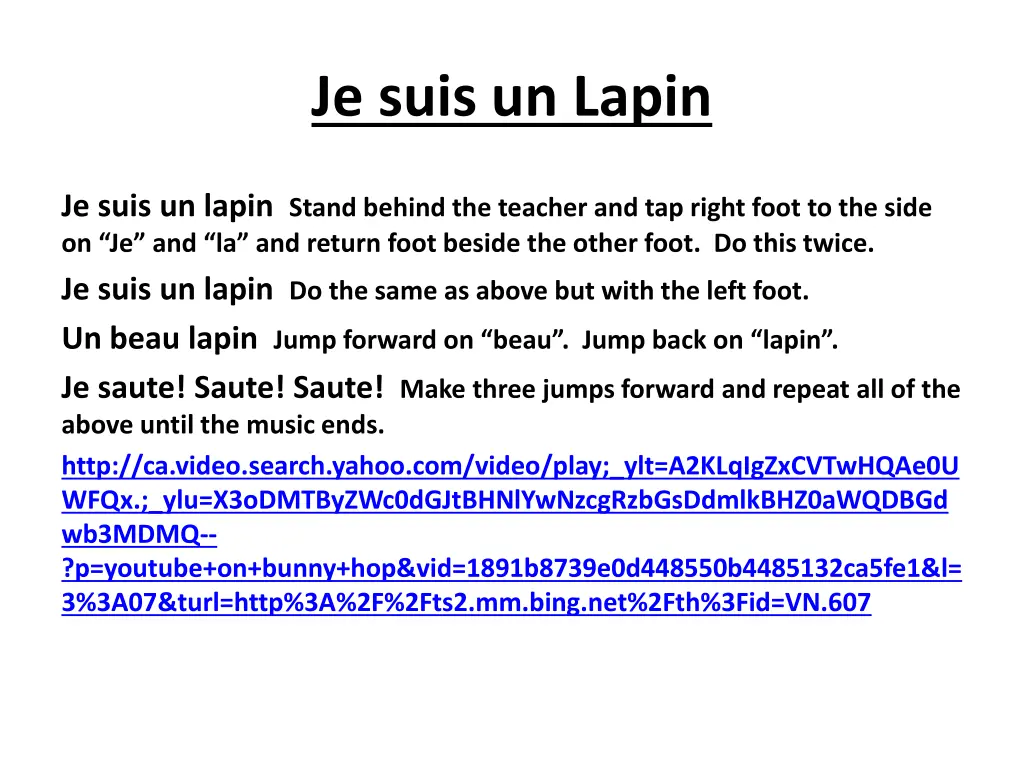 je suis un lapin