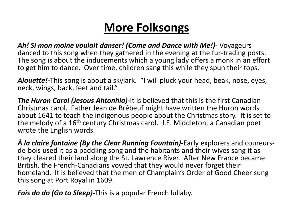 more folksongs