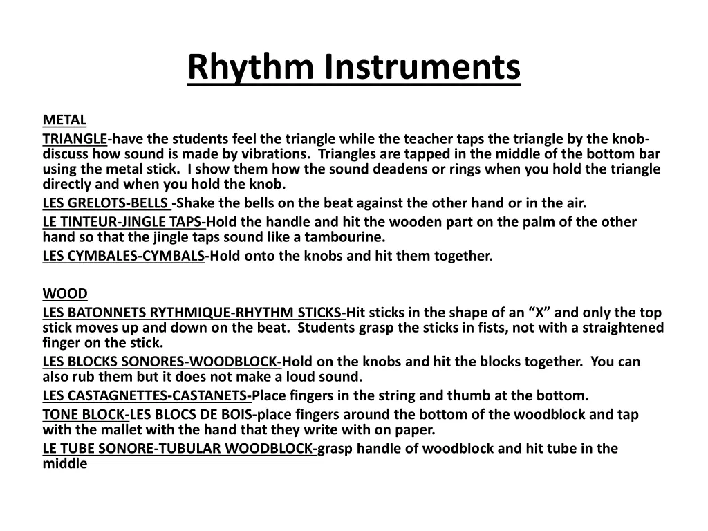 rhythm instruments 1