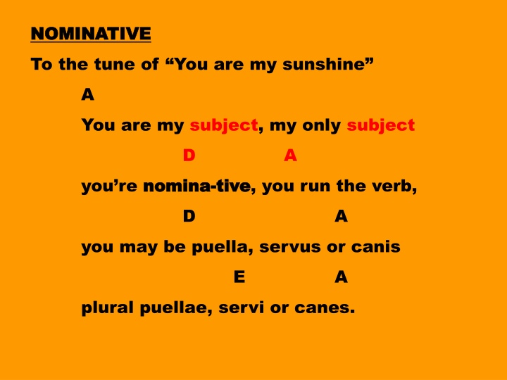 nominative nominative to the tune