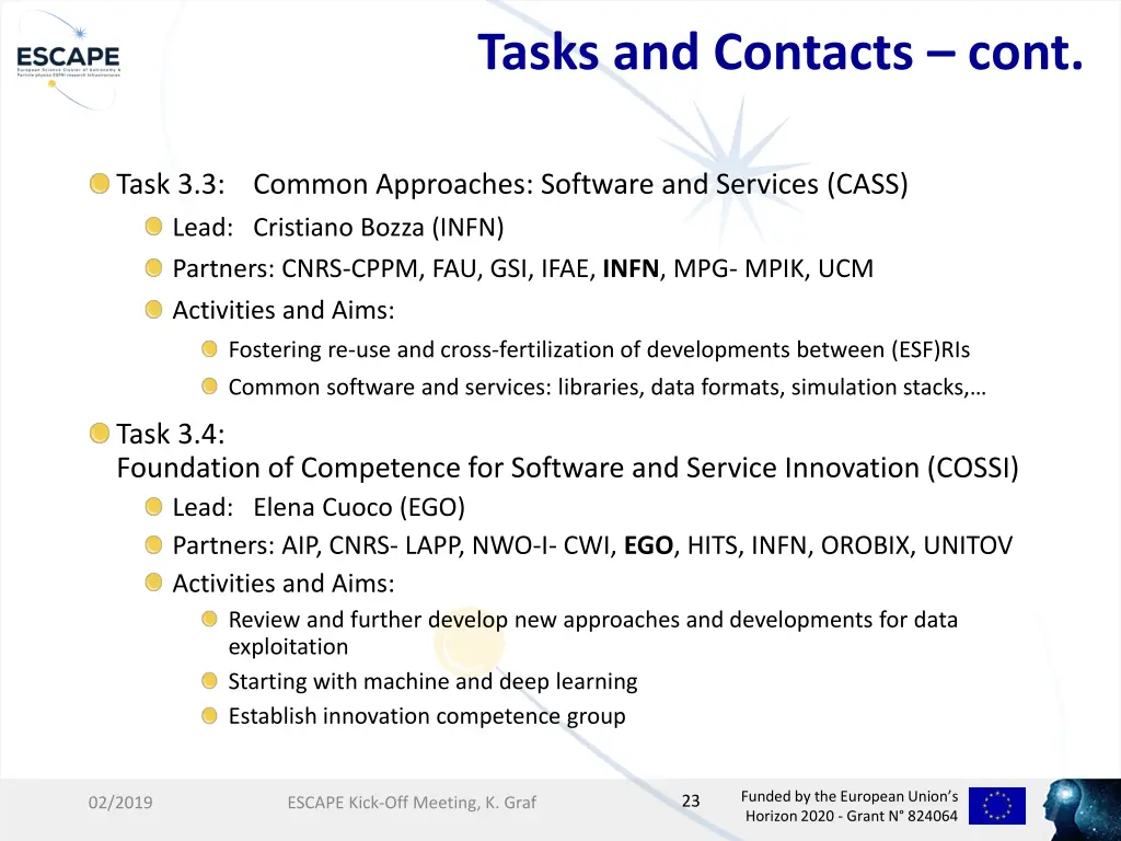 tasks and contacts cont