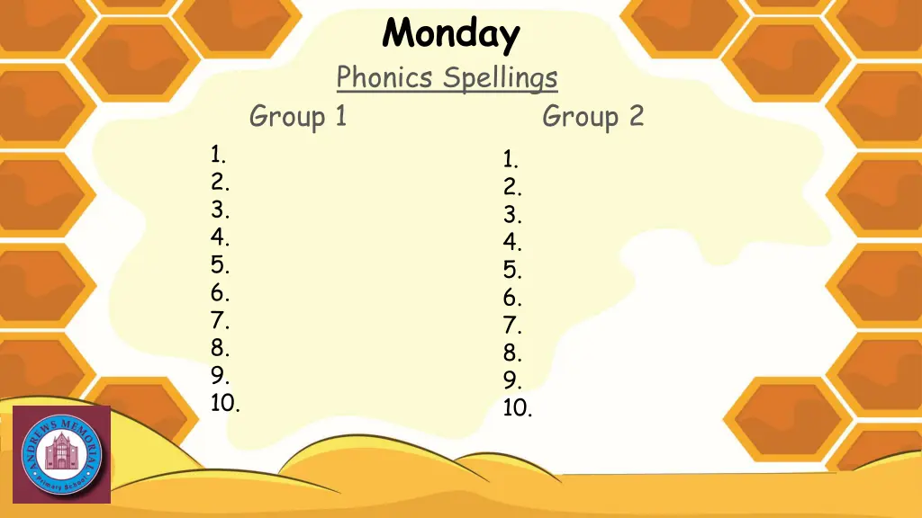 monday phonics spellings group 1 group 2