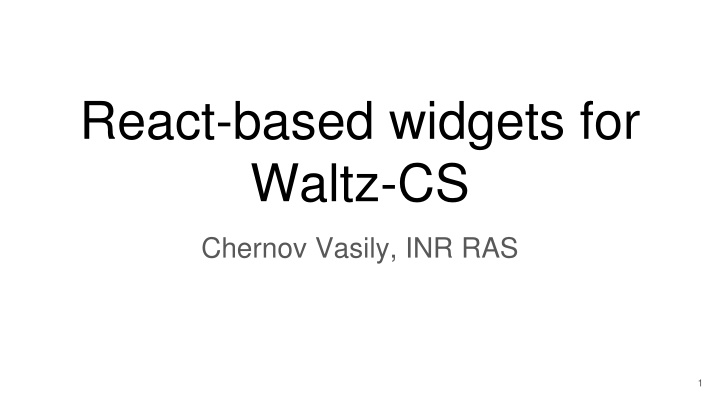 react based widgets for waltz cs