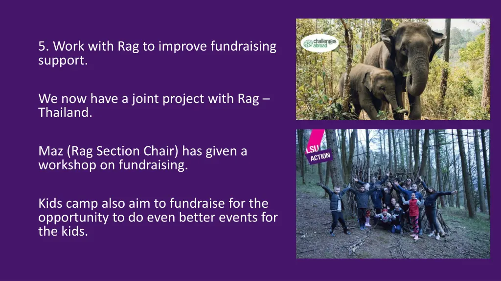 5 work with rag to improve fundraising support