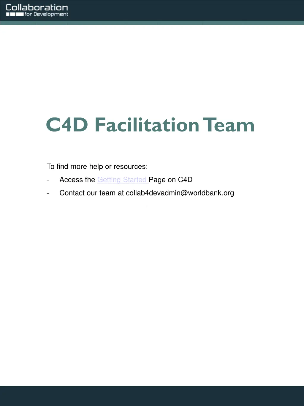 c4d facilitation team