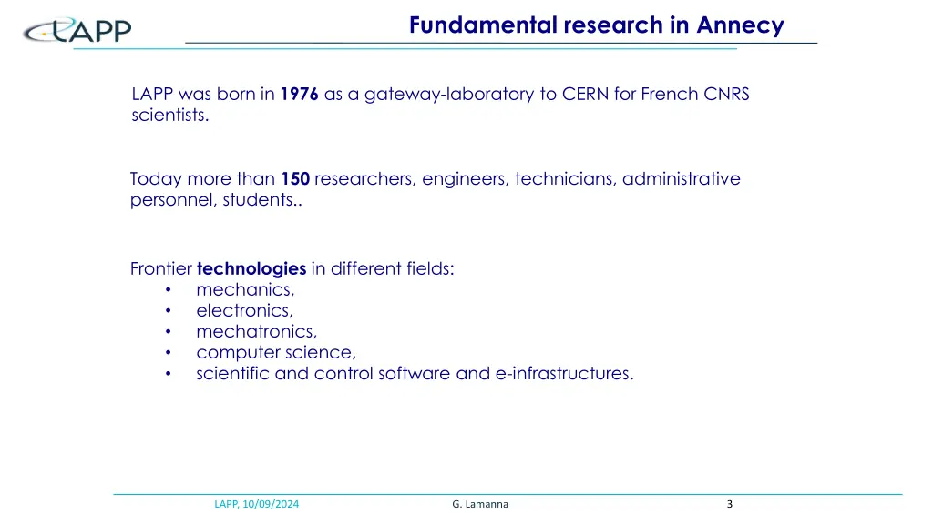 fundamental research in annecy 1