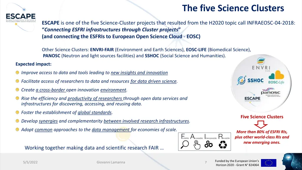 the five science clusters