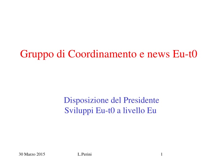 gruppo di coordinamento e news eu t0