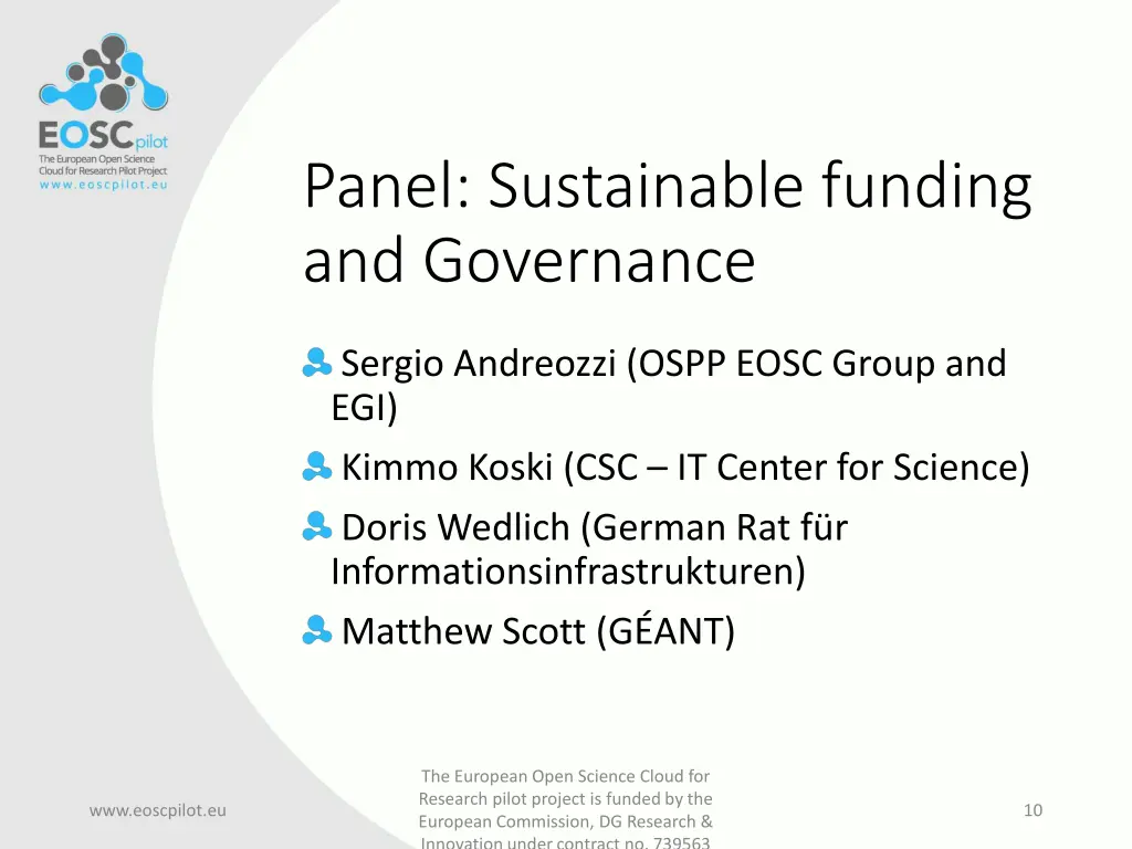 panel sustainable funding and governance