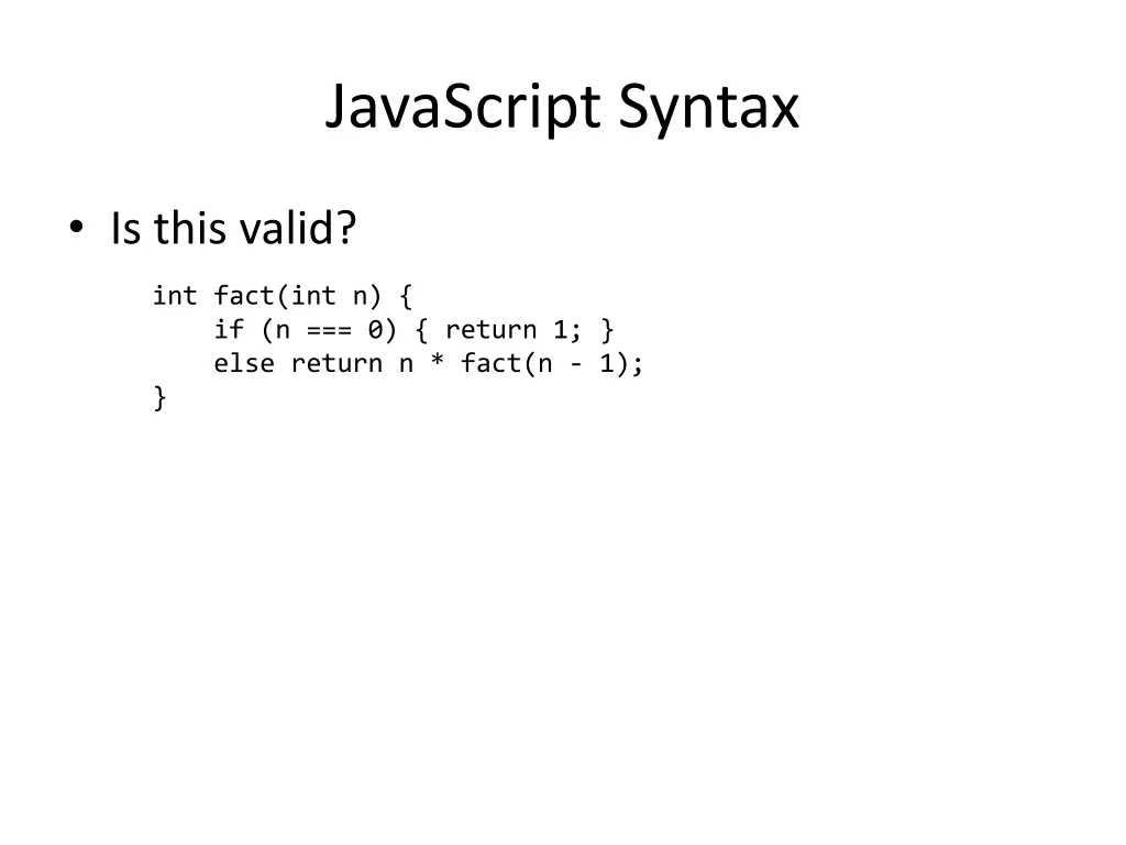 javascript syntax