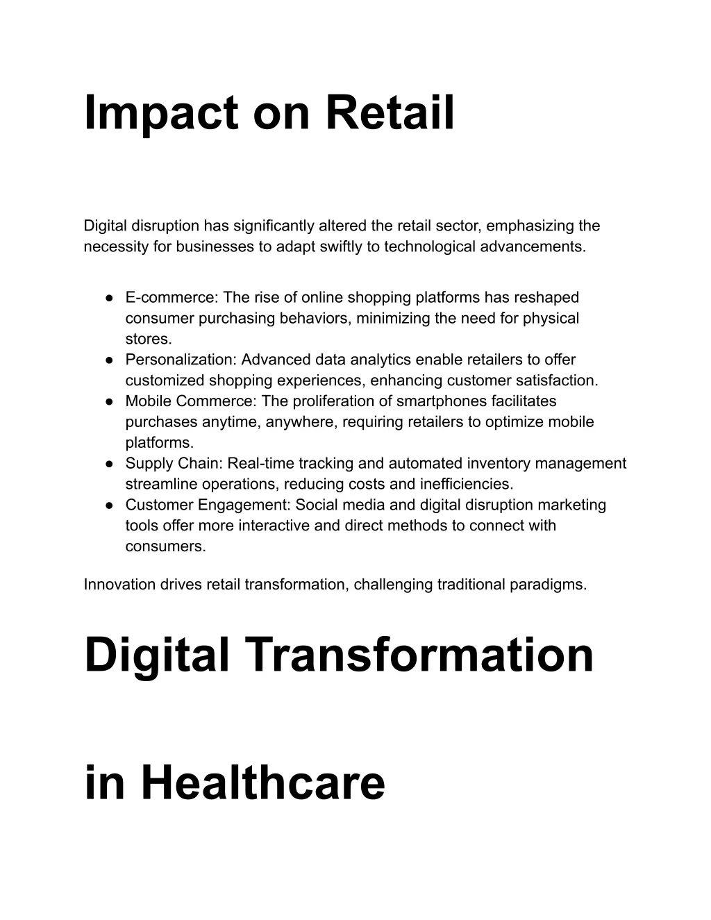 impact on retail