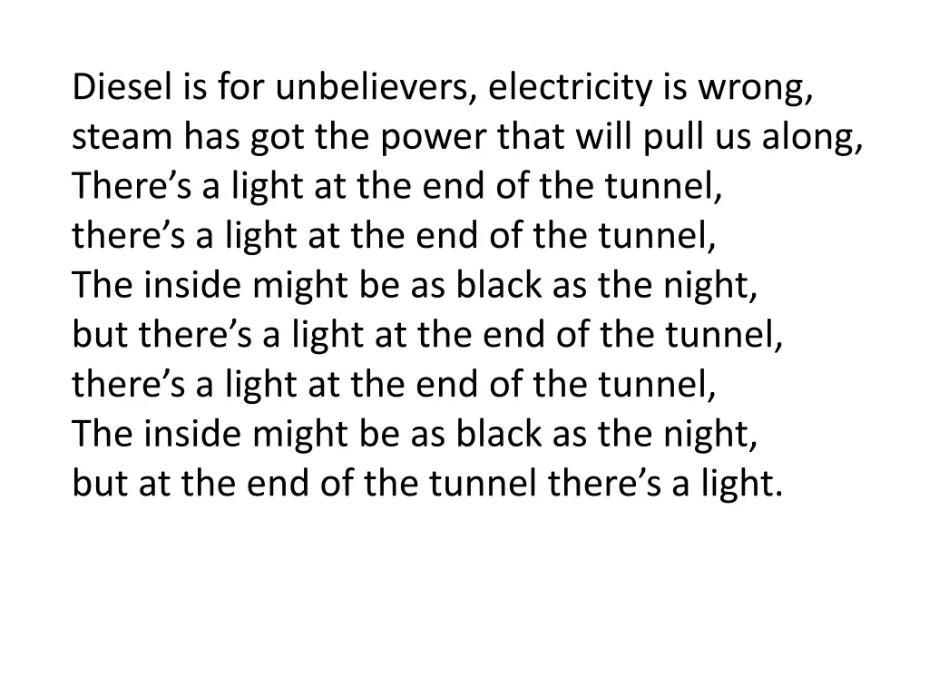 diesel is for unbelievers electricity is wrong