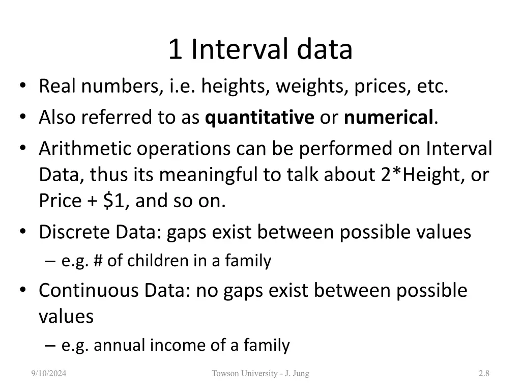 1 interval data