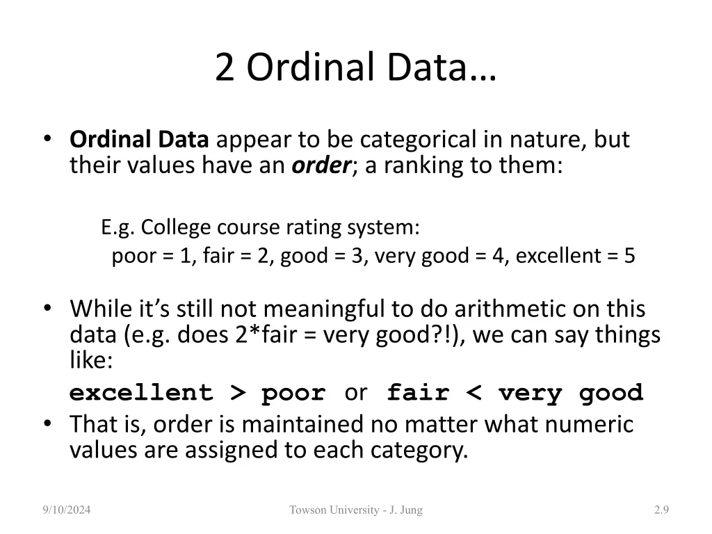 2 ordinal data