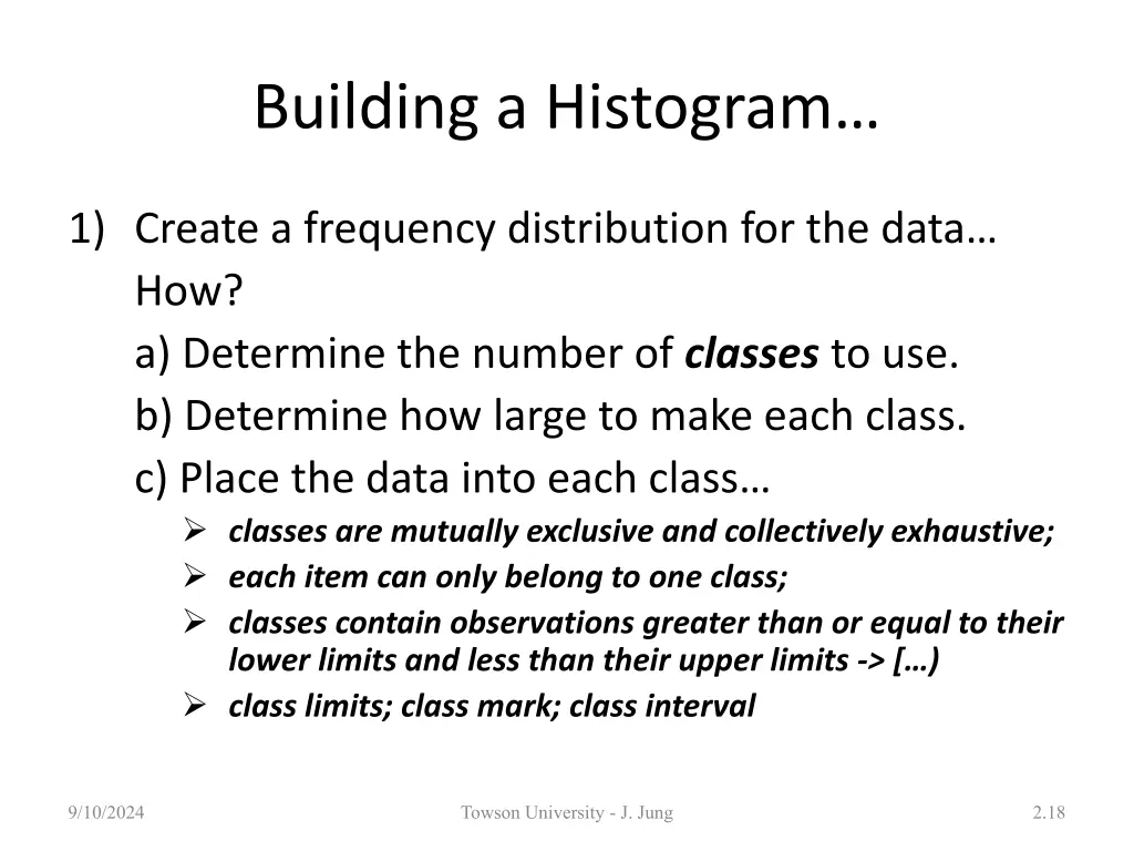 building a histogram