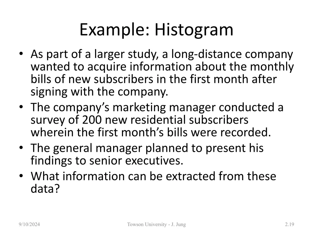 example histogram as part of a larger study