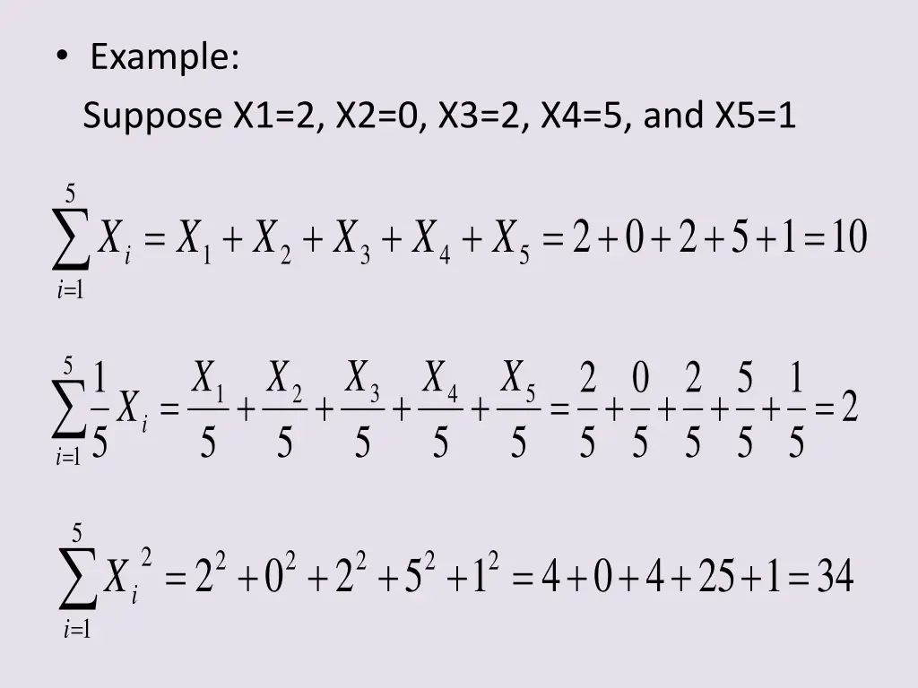 example suppose x1 2 x2 0 x3 2 x4 5 and x5 1