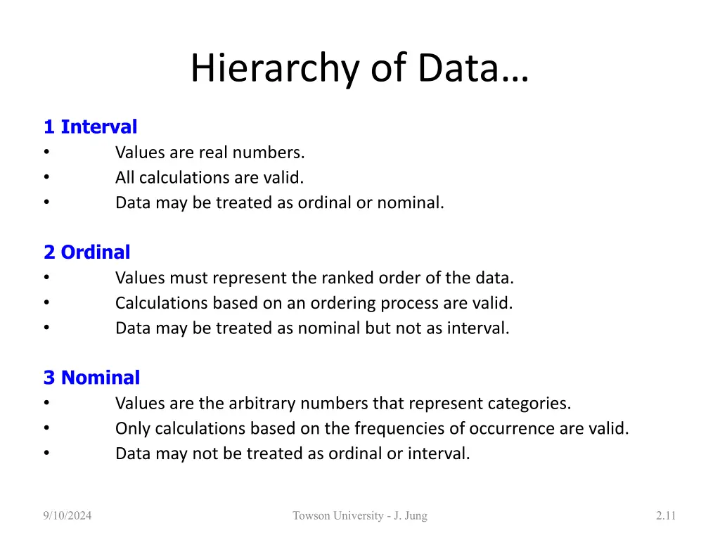 hierarchy of data