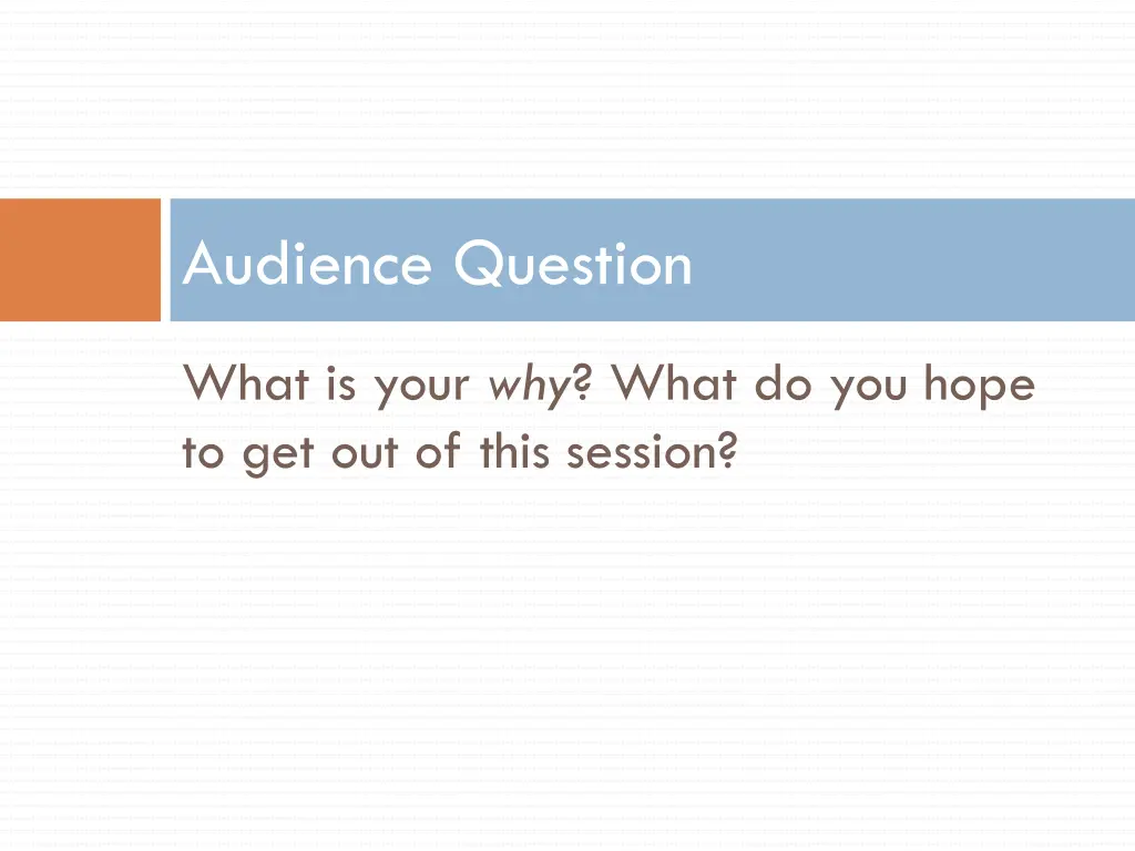 audience question