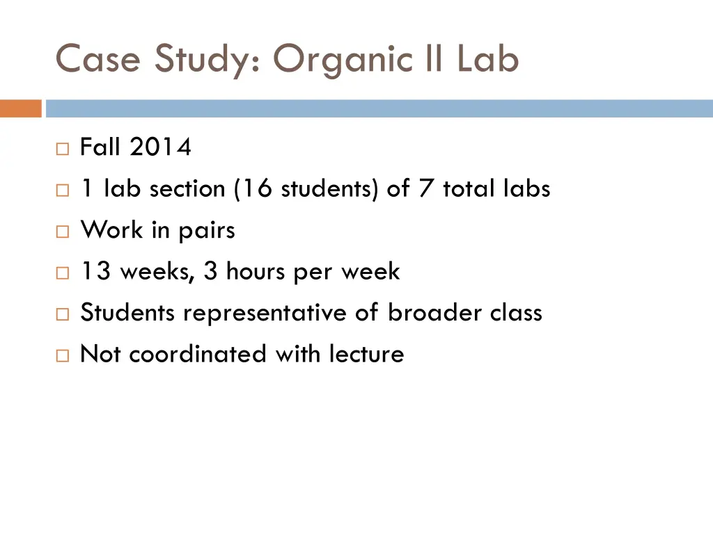 case study organic ii lab