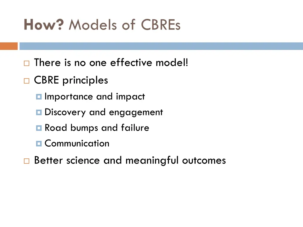 how models of cbres