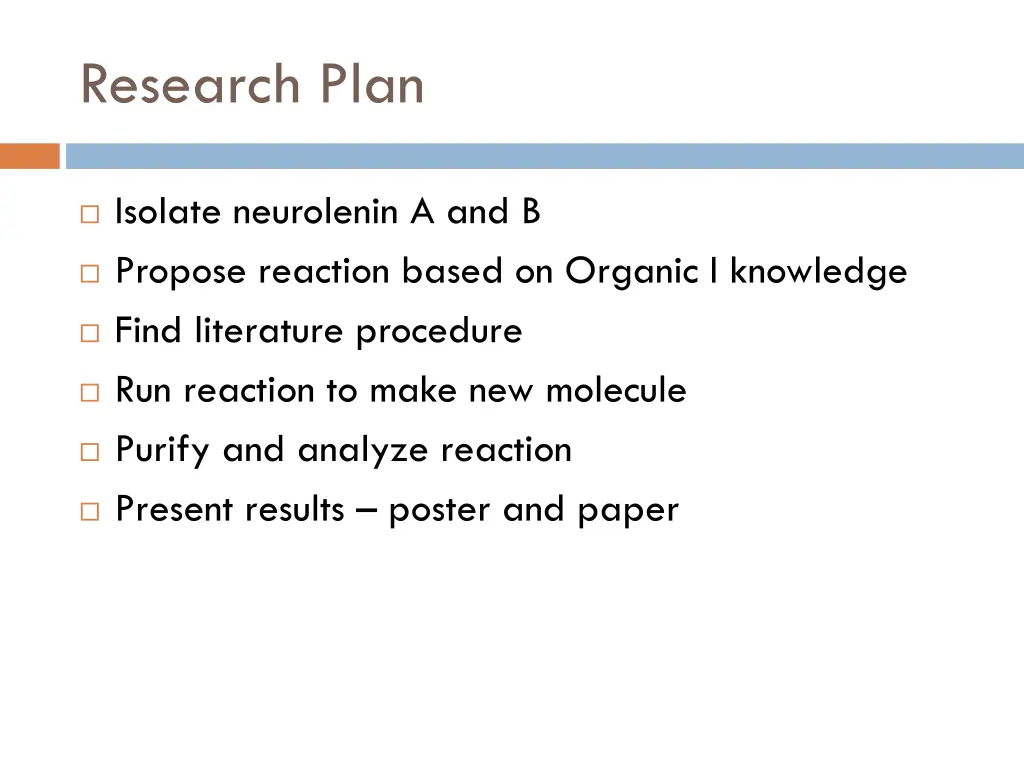 research plan