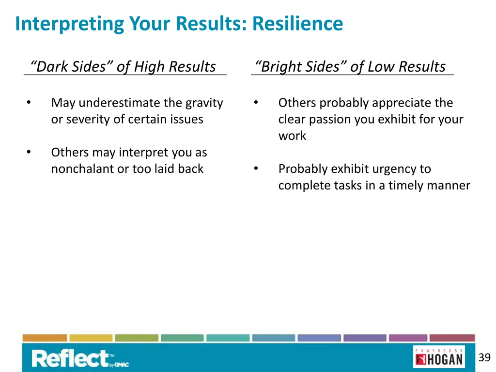 interpreting your results resilience