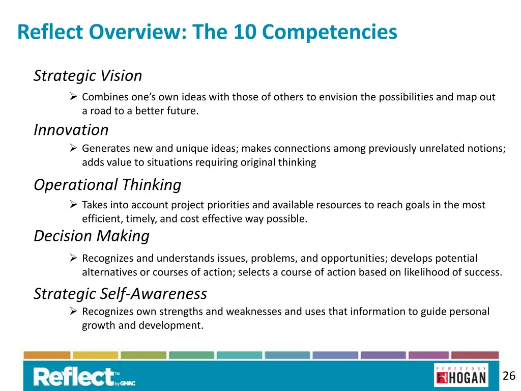 reflect overview the 10 competencies