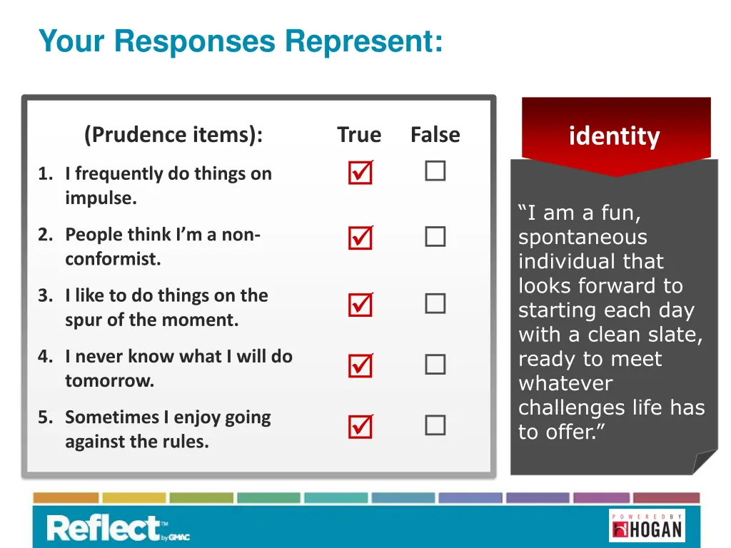 your responses represent