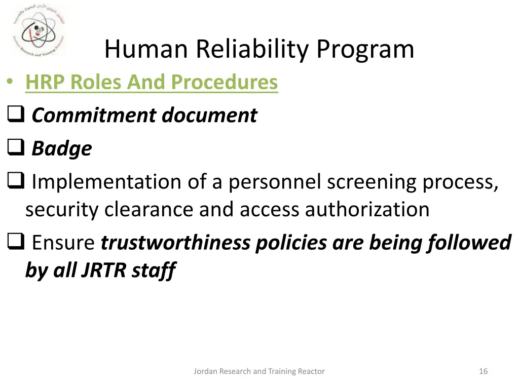 human reliability program hrp roles 1