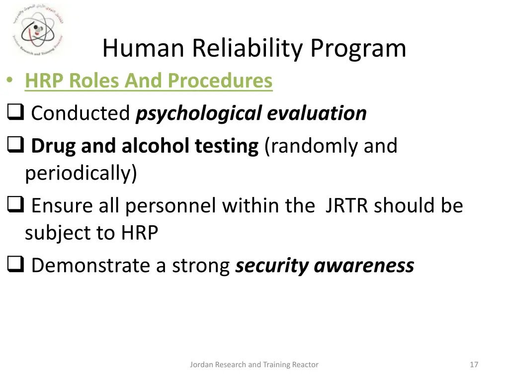 human reliability program hrp roles 2