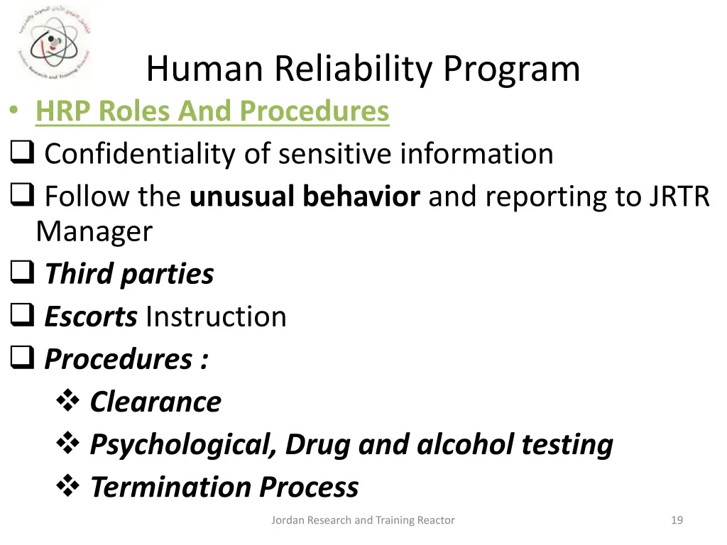 human reliability program hrp roles 4