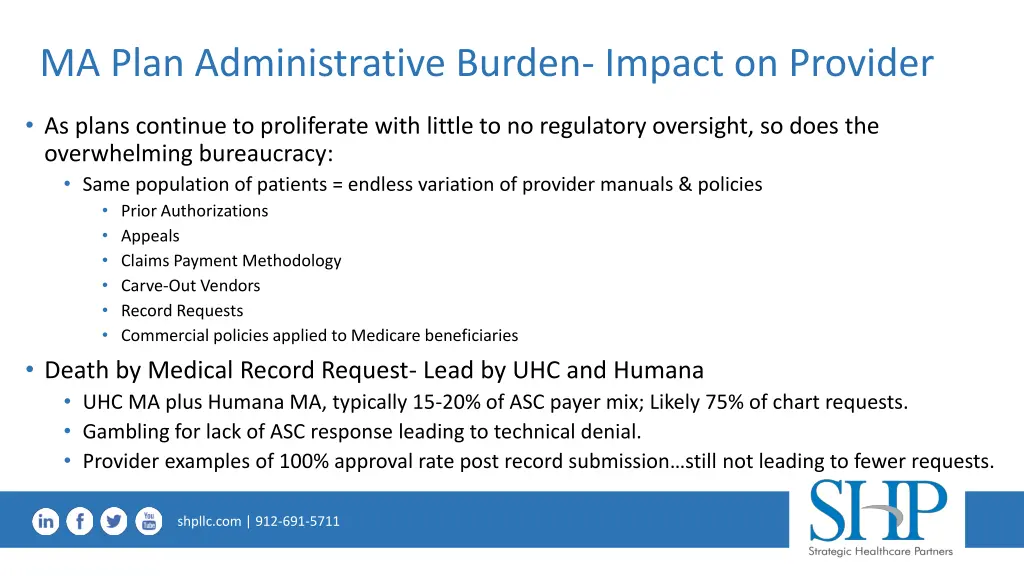 ma plan administrative burden impact on provider