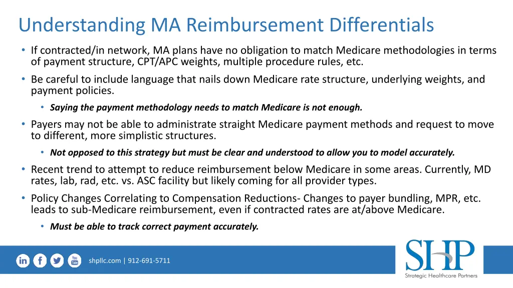 understanding ma reimbursement differentials