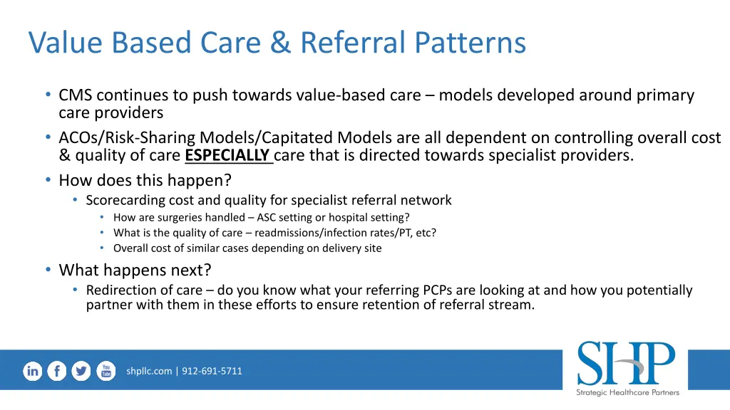 value based care referral patterns