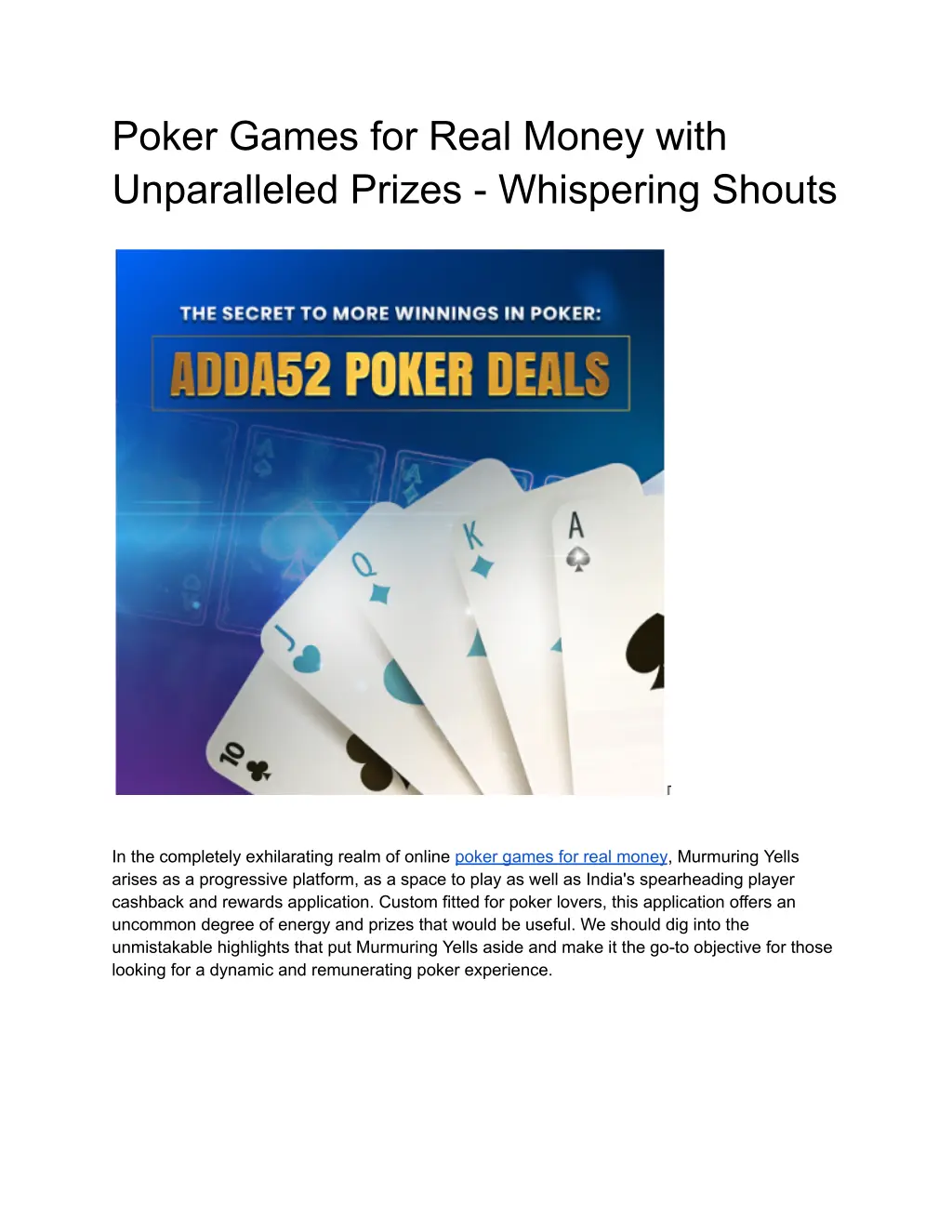 poker games for real money with unparalleled