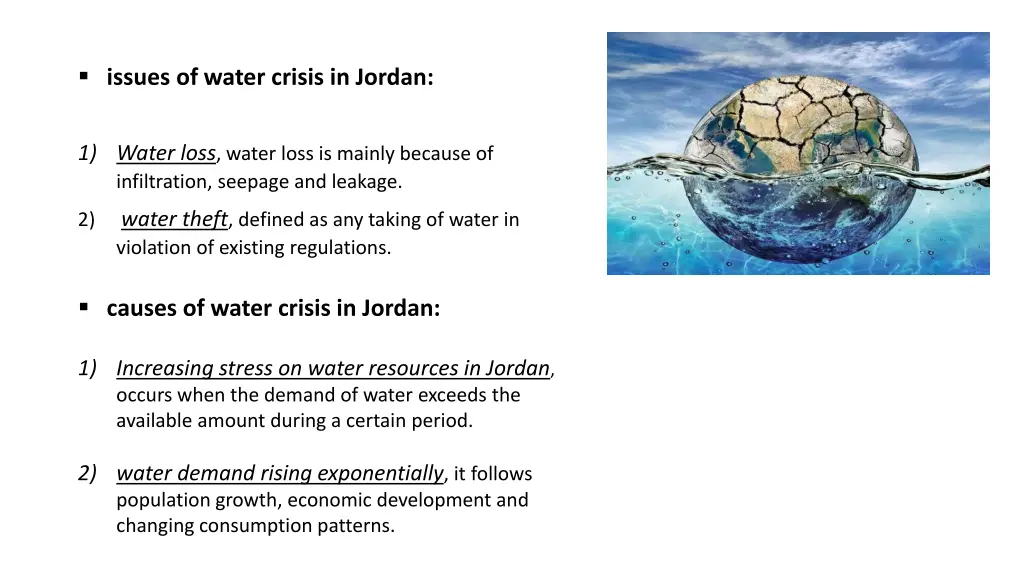 issues of water crisis in jordan