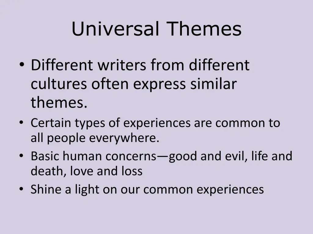 universal themes