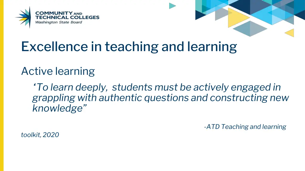 excellence in teaching and learning