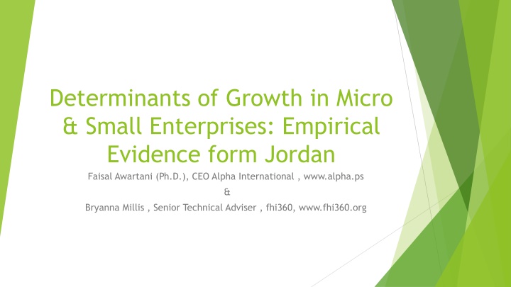 determinants of growth in micro small enterprises