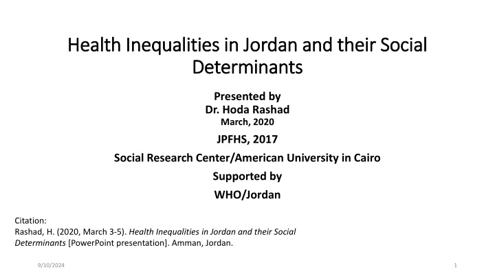 health inequalities in jordan and their social